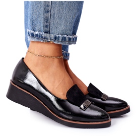 Lakované klínové boty POTOCKI 12032 Black černá