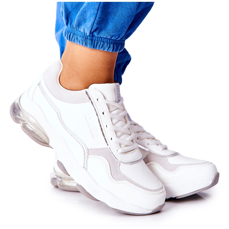 Dámská sportovní obuv Memory Foam Big Star II274178 bílá bílý stříbrný Dámská sportovní obuv Memory Foam Big Star II274178 bílá bílý stříbrný