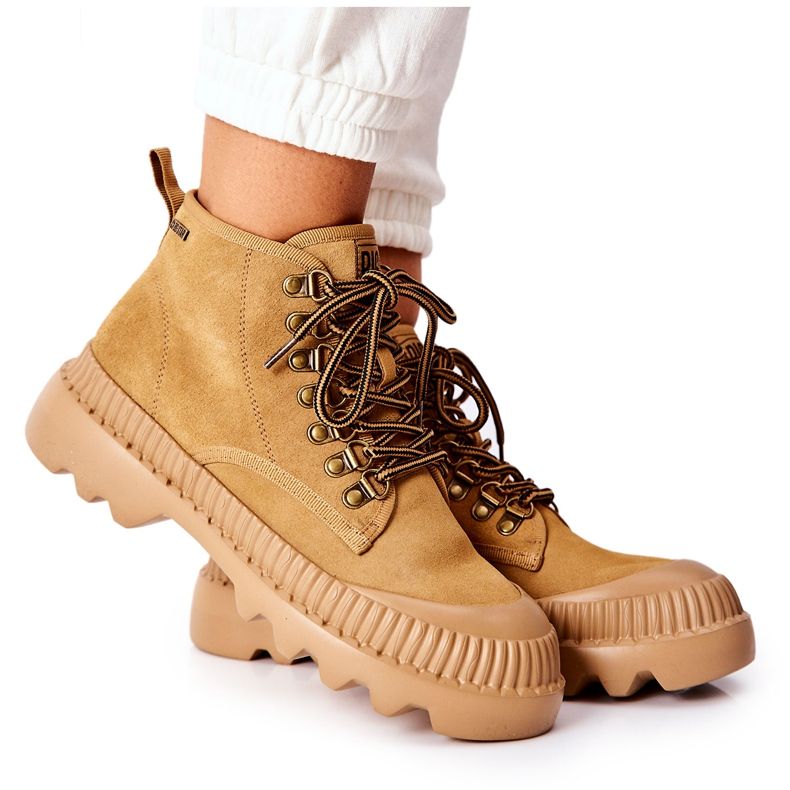 Kožené kozačky Big Star II274366 Camel hnědý Kožené kozačky Big Star II274366 Camel hnědý