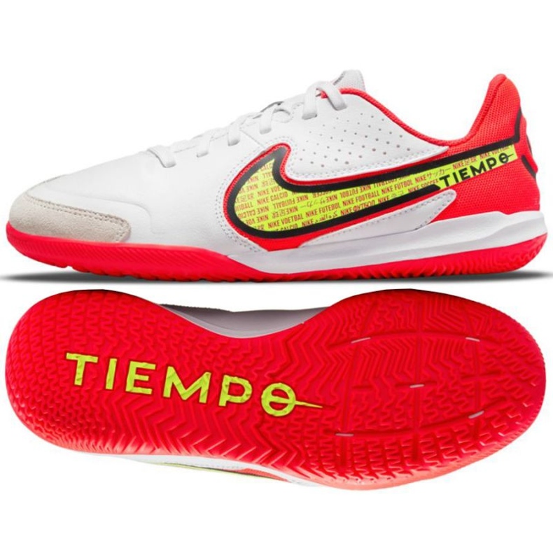Kopačky Nike Tiempo Legend 9 Academy Ic Jr DA1329 176 žlutá, bílá, vícebarevná bílý