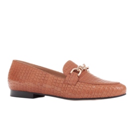 Marco Shoes Balerínky se zlatým řetízkem hnědý Marco Shoes Balerínky se zlatým řetízkem hnědý