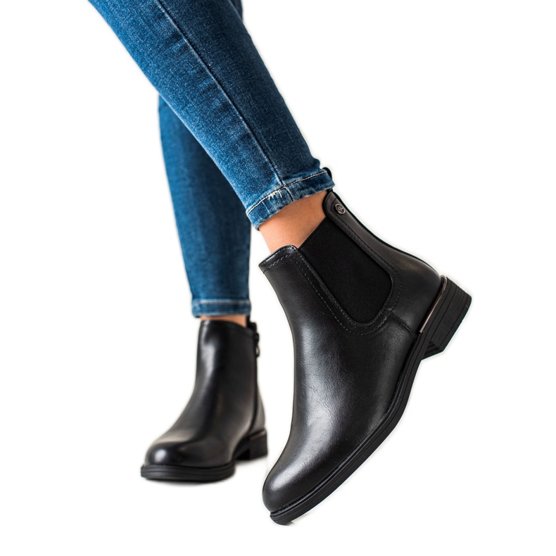 Sergio Leone Klasické černé kozačky na zip černá