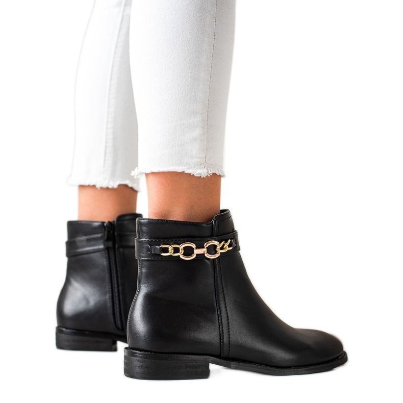 Goodin Boty se zlatým řetězem černá