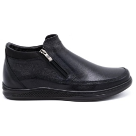 Polbut Pánské zimní boty K30F černé fleece černý