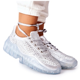 Sportovní obuv se stříbro Cubic Zirconia Lu Boo