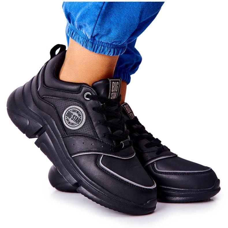 Sportovní obuv na černé platformě Big Star II274313 černá