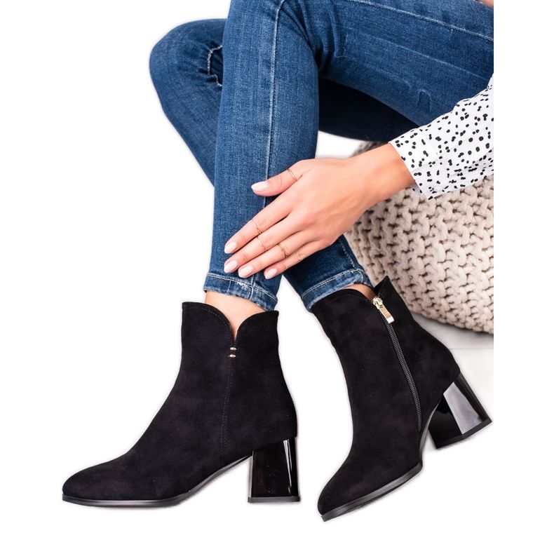 Goodin Černé kozačky na sloupku černá