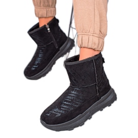 TRENDI Teplý Mukluki na platformě černý