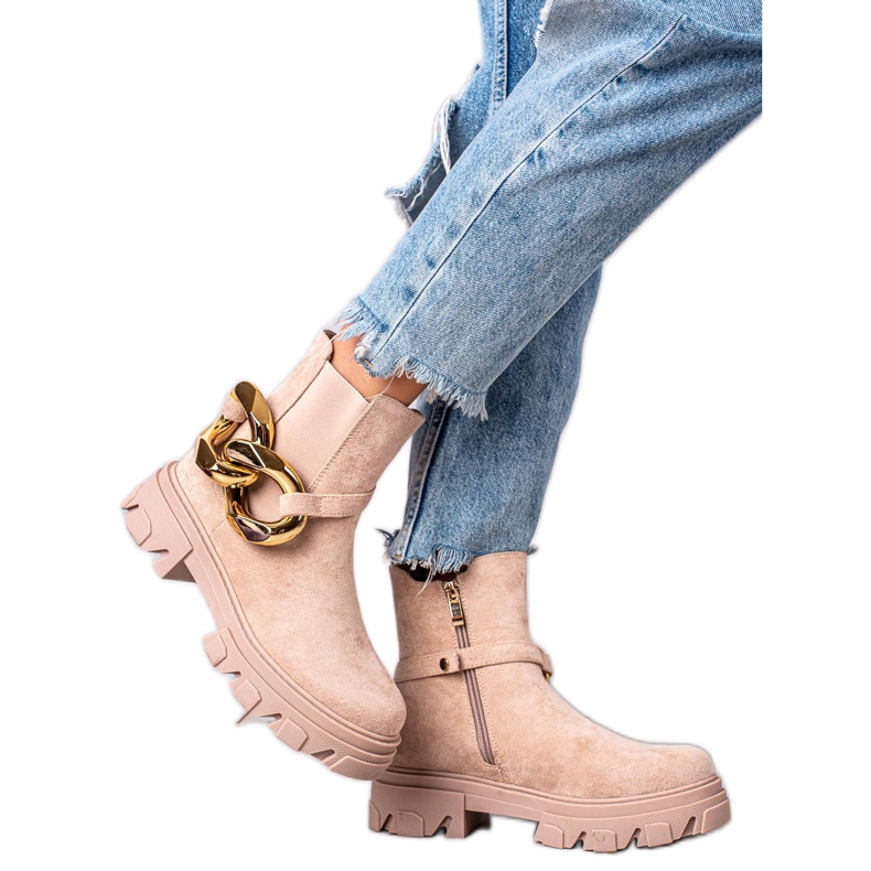 S. BARSKI Semišové boty na platformě S.BARSKI béžový