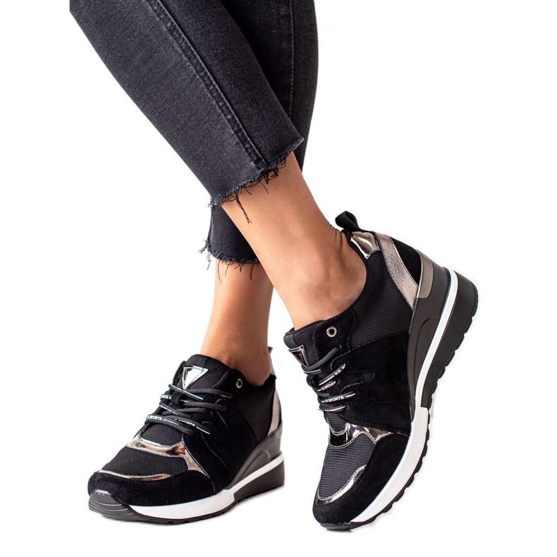 Černé klínové tenisky VINCEZA černá