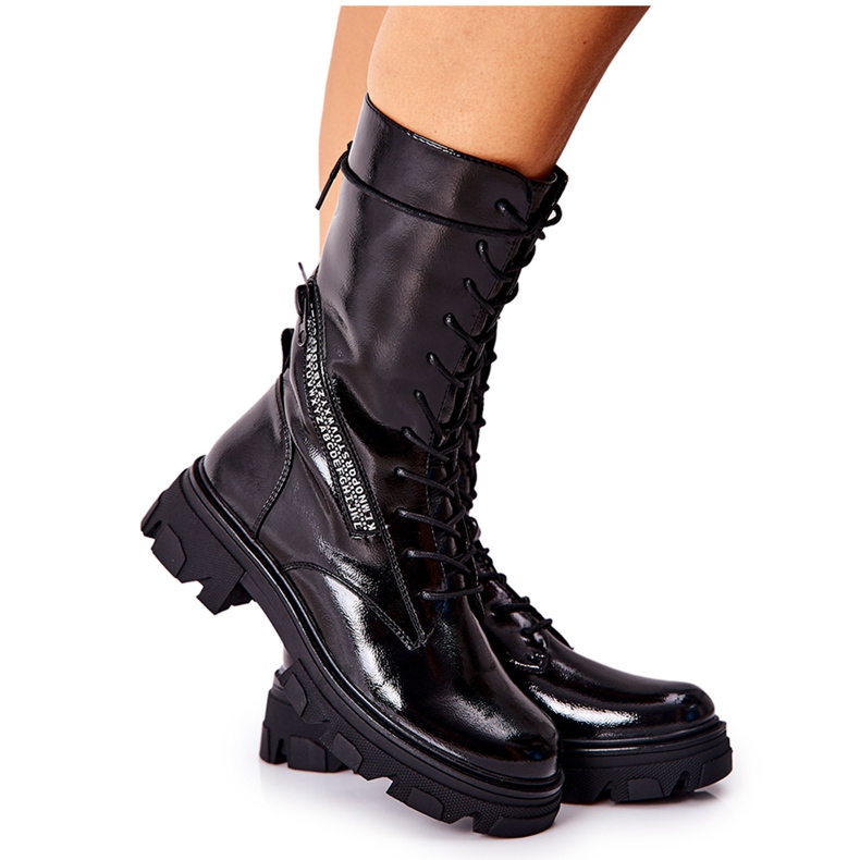 Boty lakované Sergio Leone TR747 černé boty černá Boty lakované Sergio Leone TR747 černé boty černá