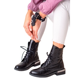 W. Potocki Elegantní šněrovací botičky Potocki černý