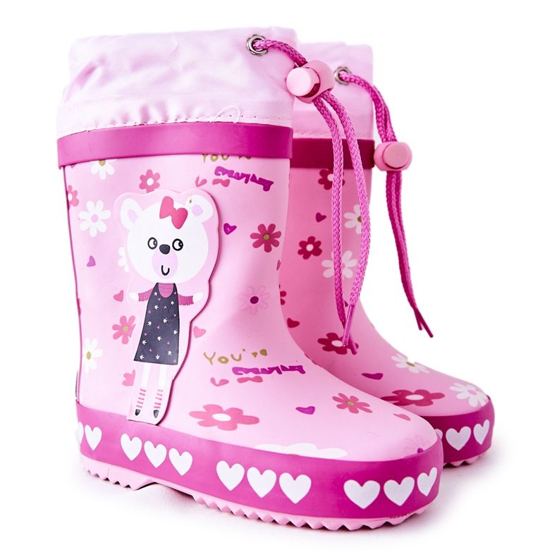 Dětské růžové gumové galoše Medvídek Zinstina růžový Dětské růžové gumové galoše Medvídek Zinstina růžový