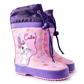 Dětské růžové gumové galoše králík Hekamna růžový Dětské růžové gumové galoše králík Hekamna růžový