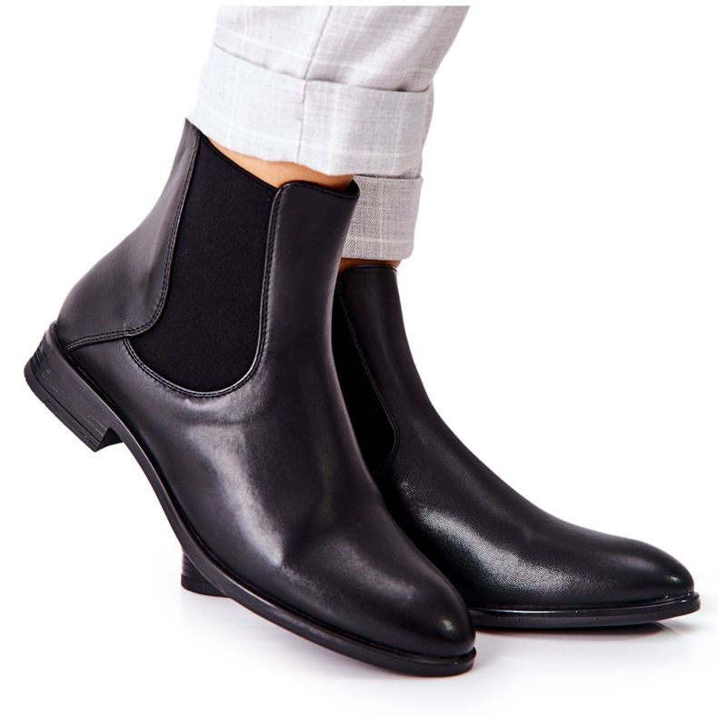 Kožené boty Sergio Leone BT523 černé černá