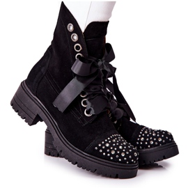 Semišové boty Workery Lewski Shoes Tied 3069 Black černý