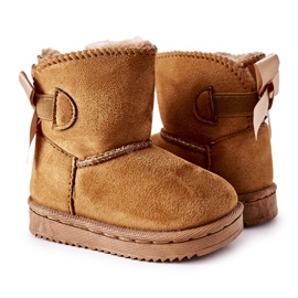 FR1 Dětské teplé sněhové boty Khaki Funky hnědý FR1 Dětské teplé sněhové boty Khaki Funky hnědý