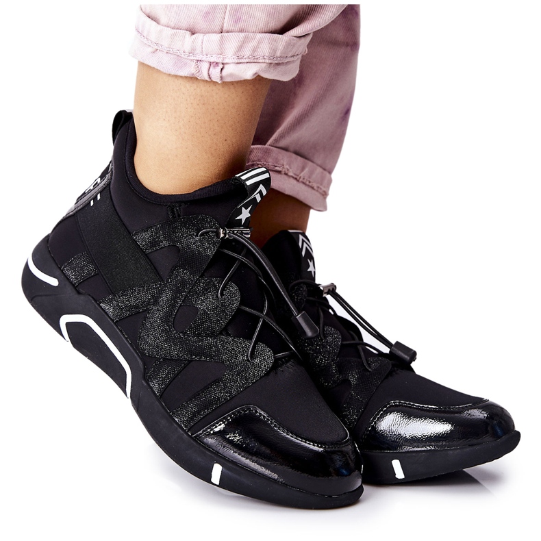 Vinceza Vysoké sportovní boty Tenisky Black Lanez černá Vinceza Vysoké sportovní boty Tenisky Black Lanez černá