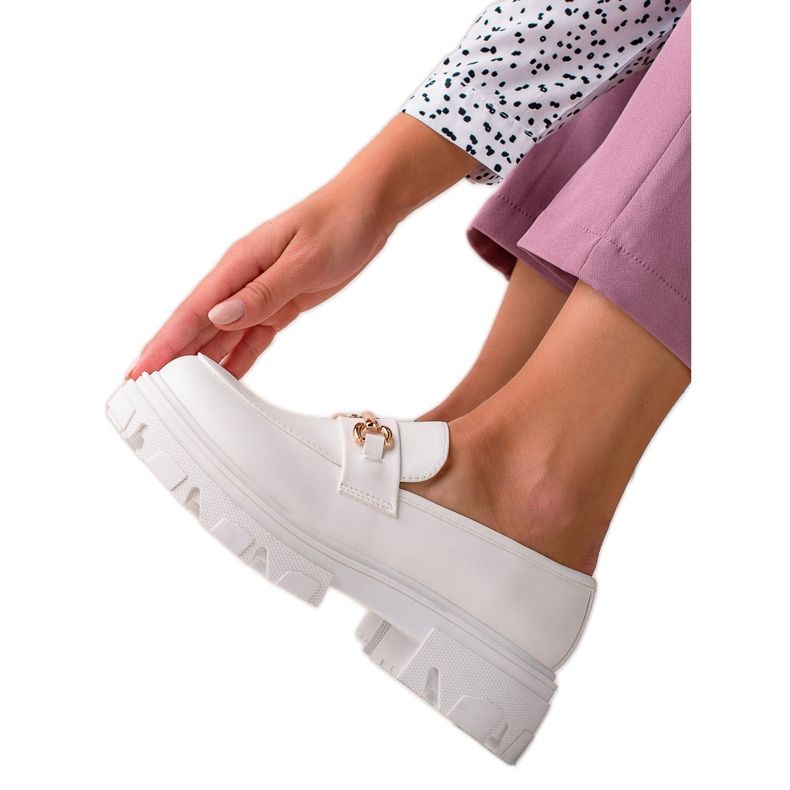 Diamantique Mokré mokasíny bílý