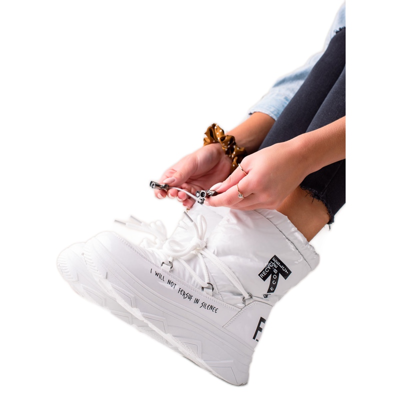 Třpytivé sněhové boty VINCEZA bílý