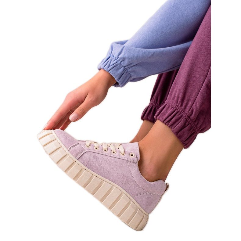 Sweet Shoes Semišové tenisky na platformě fialový