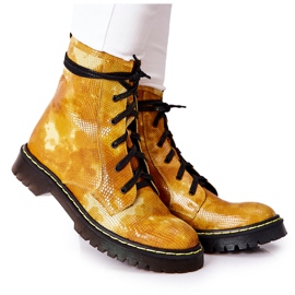 Dámské boty Glany Workers Maciejka Yellow 01609-47 žluť