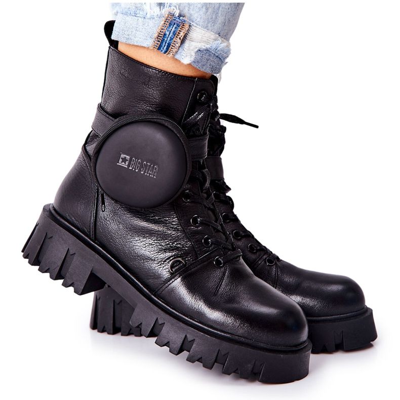 Kožení hřejiví dělníci s ledvinou Big Star II274430 Černá