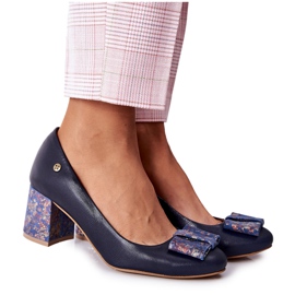 Dámské lodičky Maciejka semiš Navy Blue 3356A-19 námořnická modř