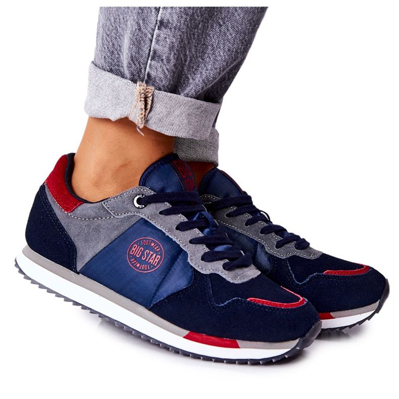 Sportovní obuv Big Star GG274A055 Navy-Red červené námořnická modrá šedá