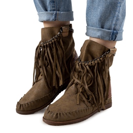 Zelené dámské kozačky ve stylu boho Maral zelená Zelené dámské kozačky ve stylu boho Maral zelená