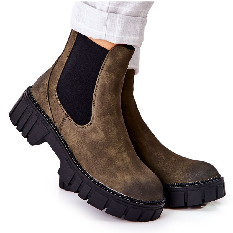 Boty Workers Warm Trappers Sergio Leone TR761 Green zelená Boty Workers Warm Trappers Sergio Leone TR761 Green zelená