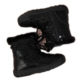 Zateplené boty Jr EVE325A černé bílý černá Zateplené boty Jr EVE325A černé bílý černá