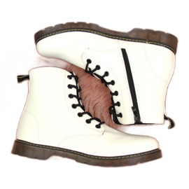 Zateplené lakované kozačky Miss E Jr EVE251B bílé bílý Zateplené lakované kozačky Miss E Jr EVE251B bílé bílý