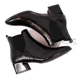 Lakované Chelsea boty Sergio Leone W SK340A černé černý