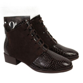 Boty z hadí kůže Potocki W WOL33B hnědé hnědý Boty z hadí kůže Potocki W WOL33B hnědé hnědý