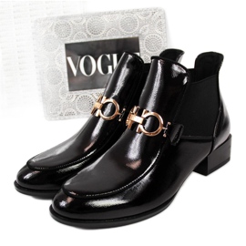 Lakované Chelsea boty Potocki W WOL34 černé černá