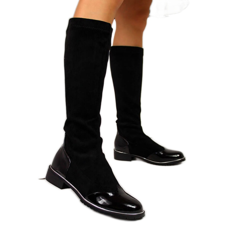 Černé semišové zateplené boty Filippo W PAW289 černá