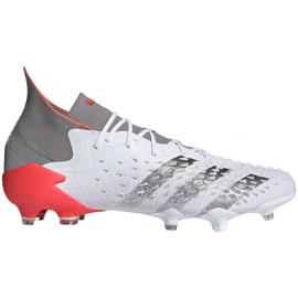 Kopačky Adidas Predator Freak.1 Fg M FY6255 bílá, bílá, šedá / stříbrná bílý