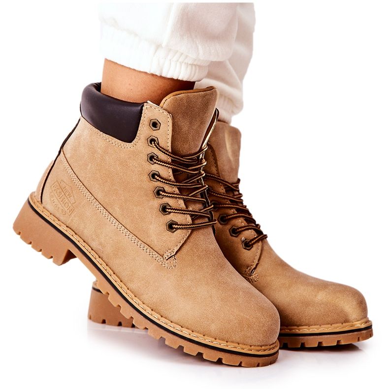 PH1 Dámské béžové hřejivé boty hnědý