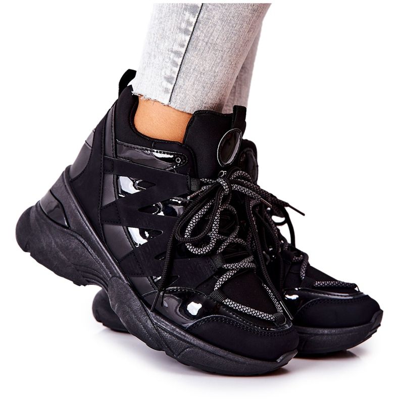 Sportovní černé klínové boty Hesane černá