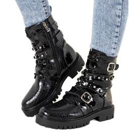 Černá patentovaná plochá obuv Albertine černý