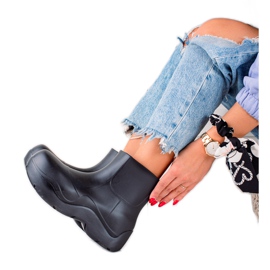 TRENDI Galoše na módní platformě černý