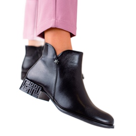 Boty s ozdobnou patou Sergio Leone černý