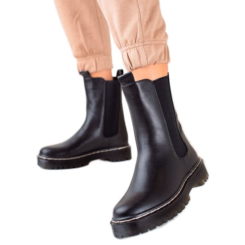 S. BARSKI Vysoké boty Chelsea na platformě S.BARSKI černá