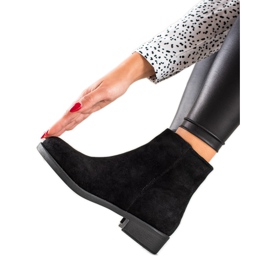 Mannika Klasické semišové kozačky černý