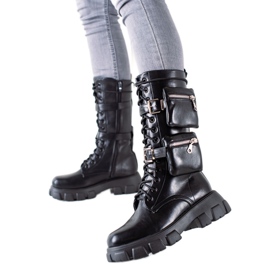 TRENDI Módní dělníci s kapsami černý