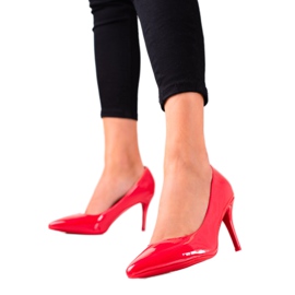 Best Shoes Červené lakované kolíky červený
