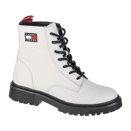 Tommy Hilfiger Jeans Iridescent Eyelets Flat Boot W EN0EN01537-YBL bílý