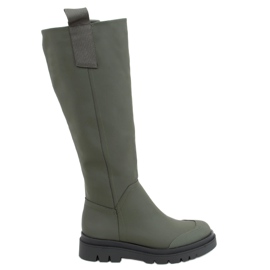 Dámské zelené jezdecké boty QT27P Army Green zelená