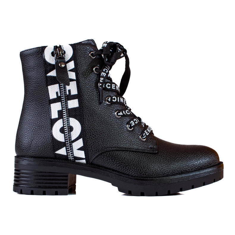 W. Potocki Šněrovací boty z eko kůže Potocki černá